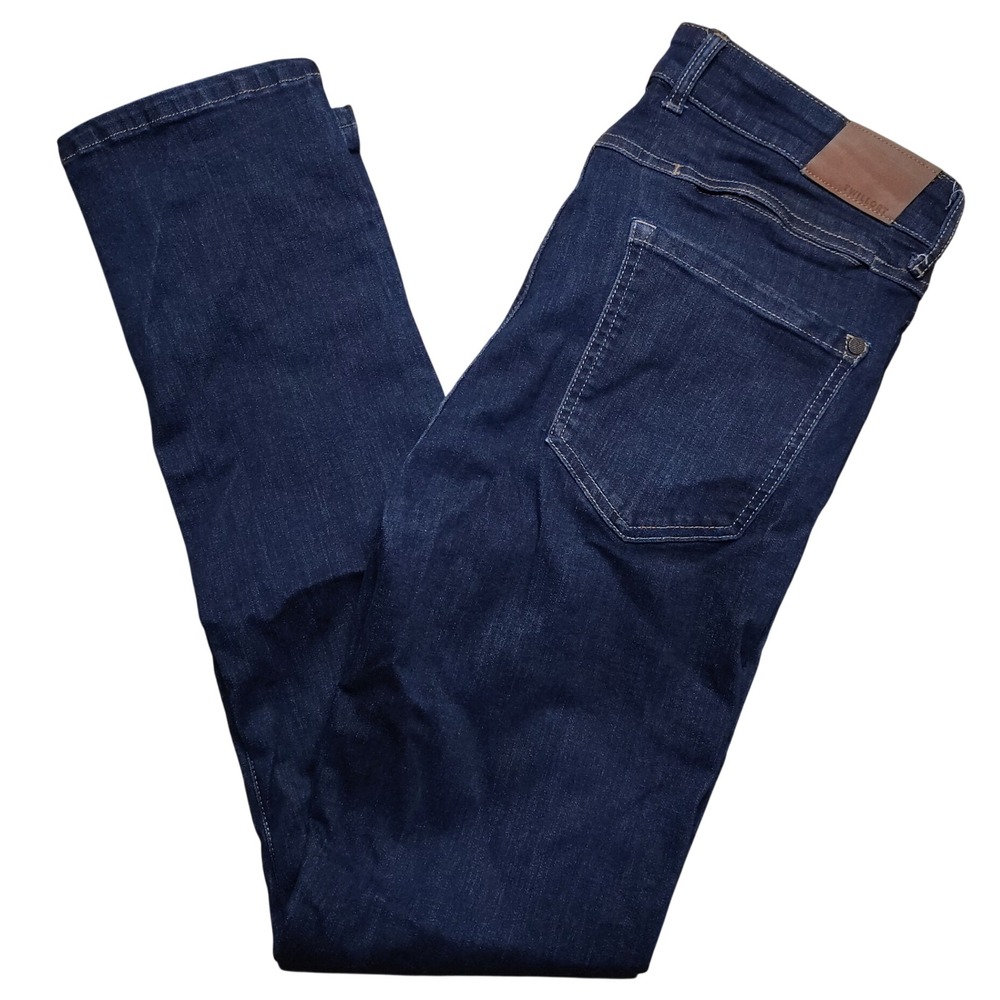 Twillory Technical Denim Jeans Mens 34x32 Dark Blue Stretch Trim Fit Performance